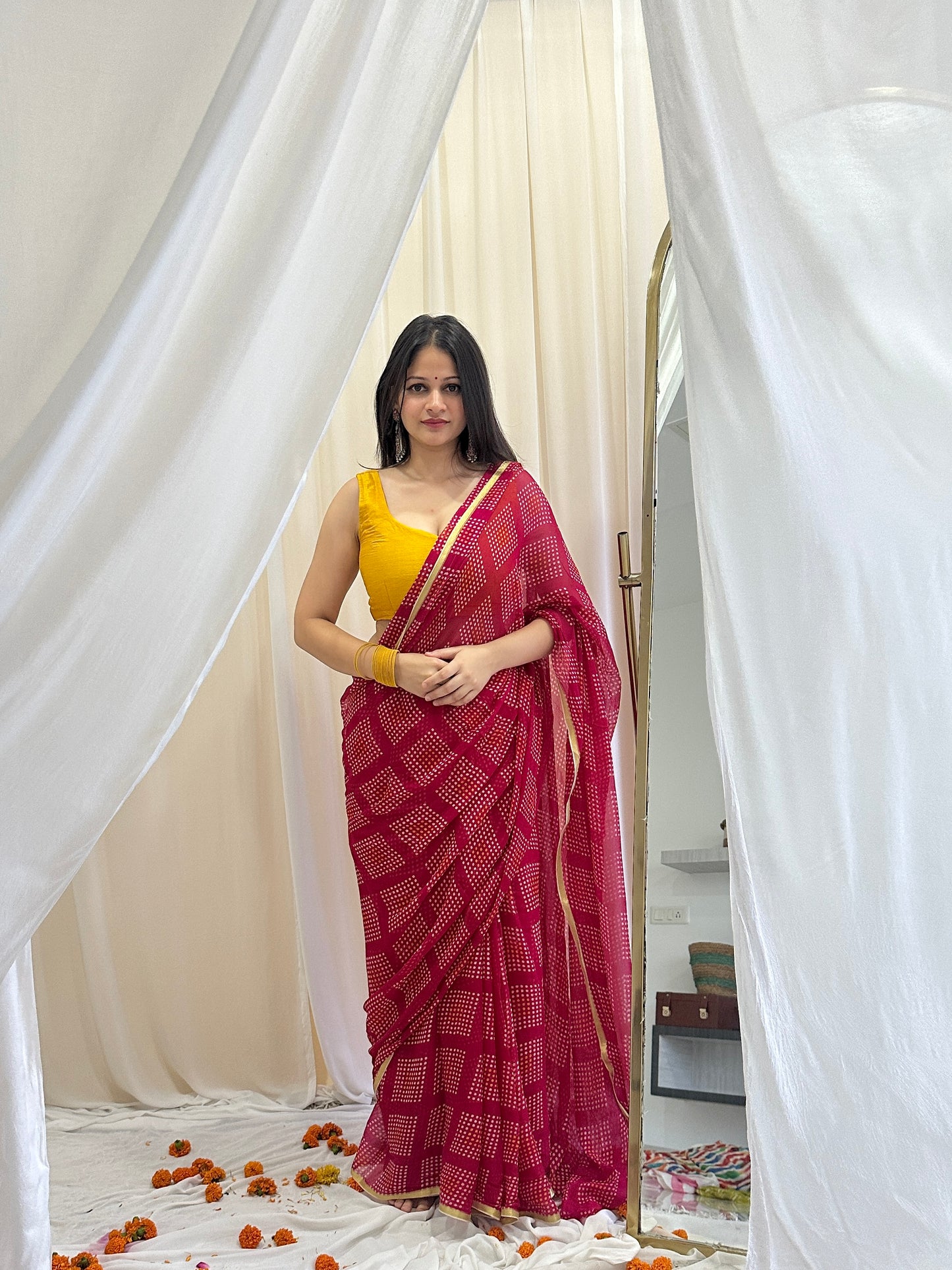 Aesthetic vintage saree photoshoot