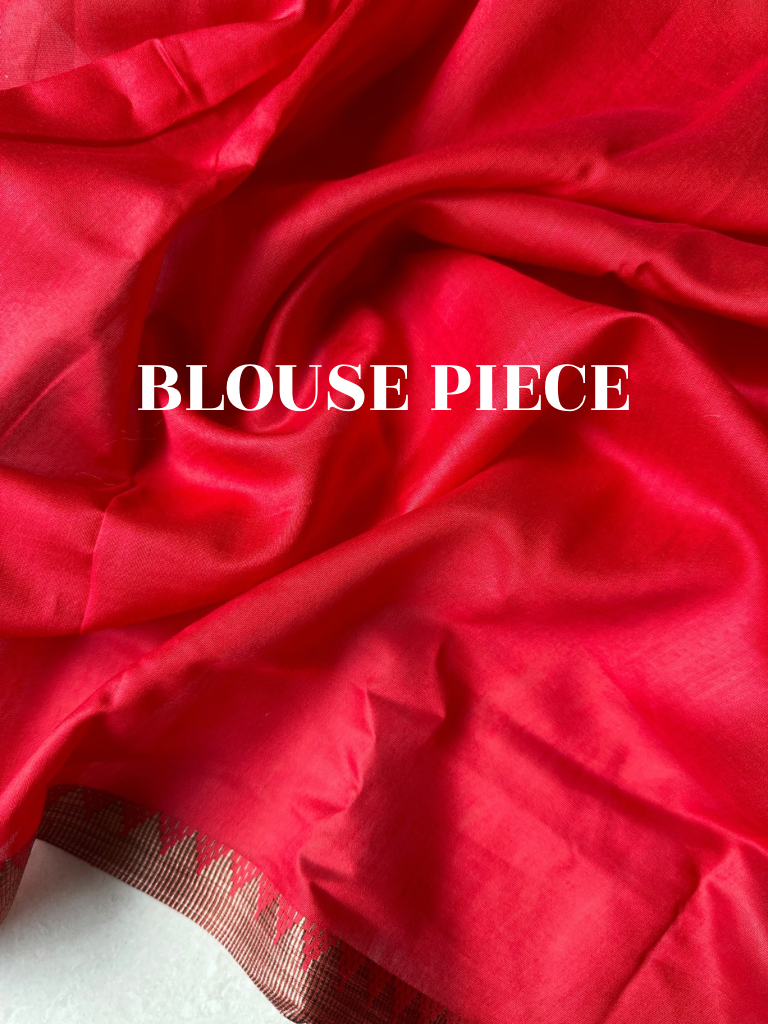 Red Flame Batik Chanderi Silk Saree