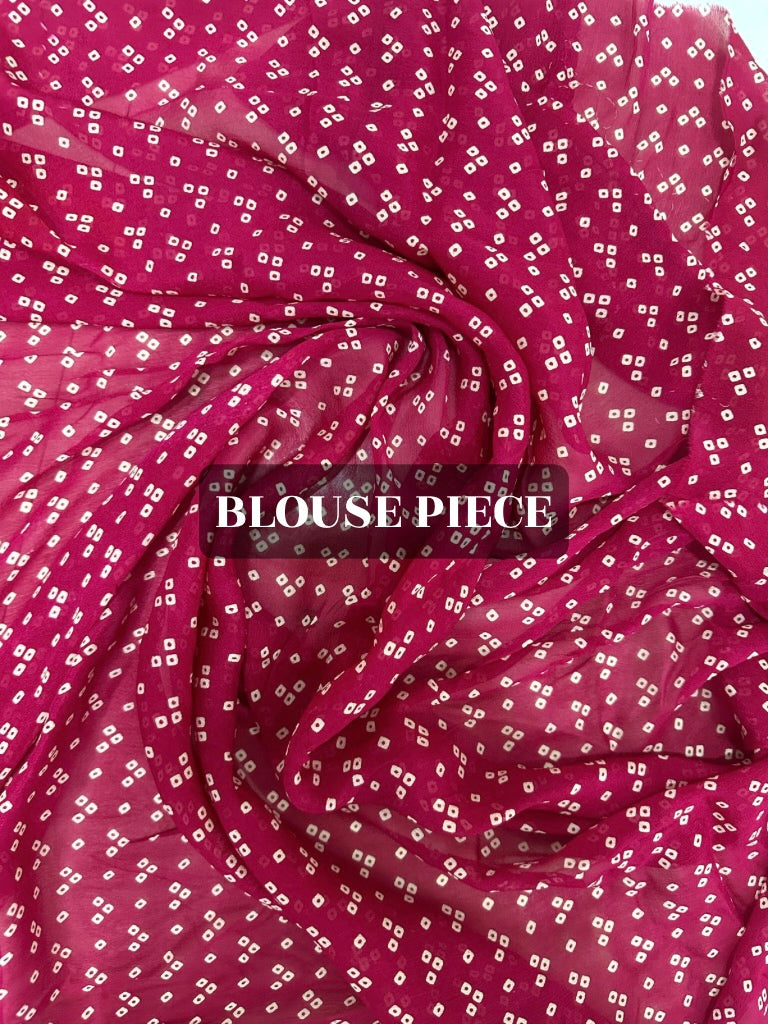 Bandhej saree blouse look