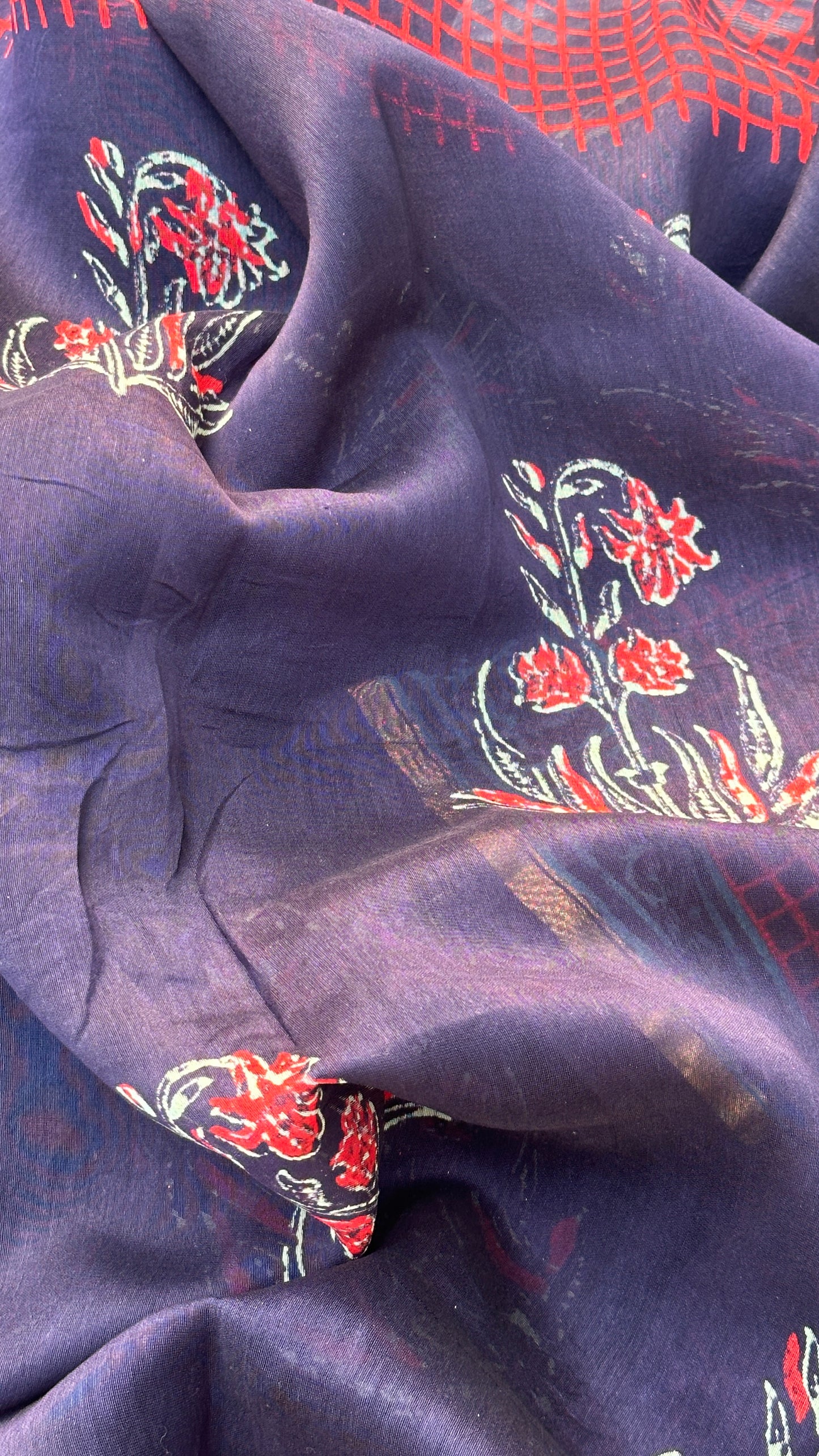 Blockprinted saree