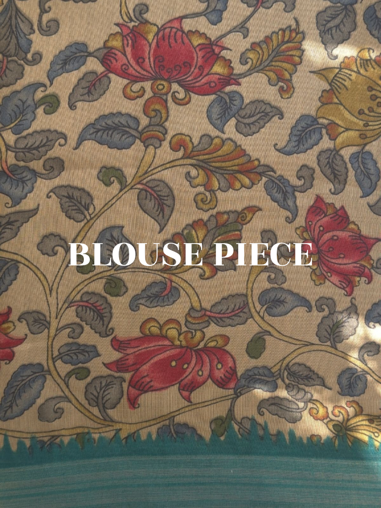 Blue printed blouse designs