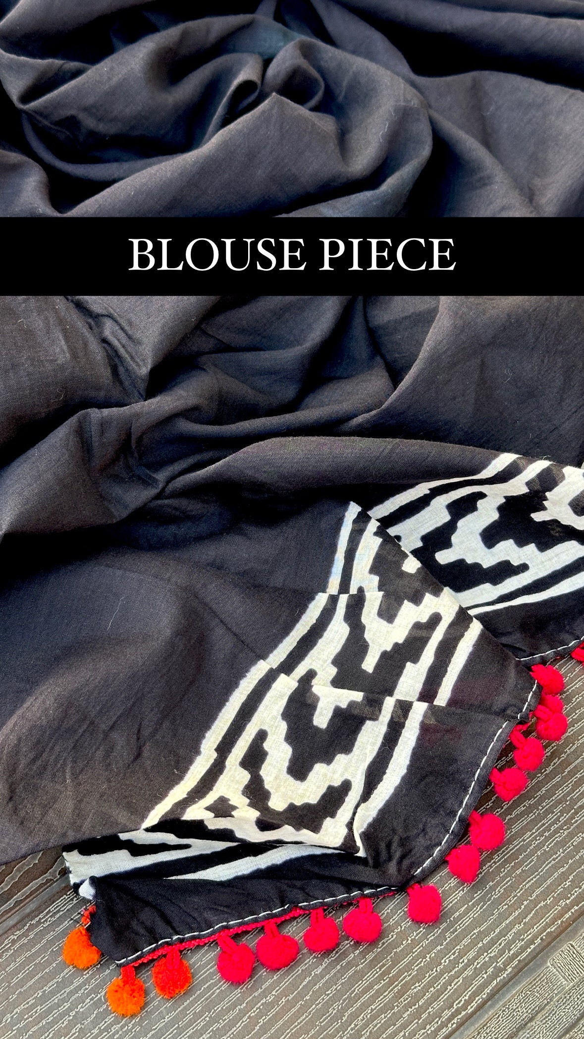 Contrast black blouse design