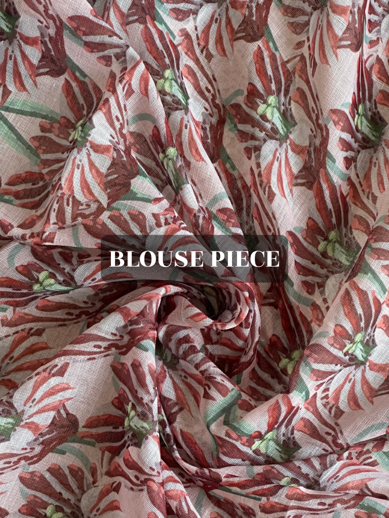 Floral printed pink blouse