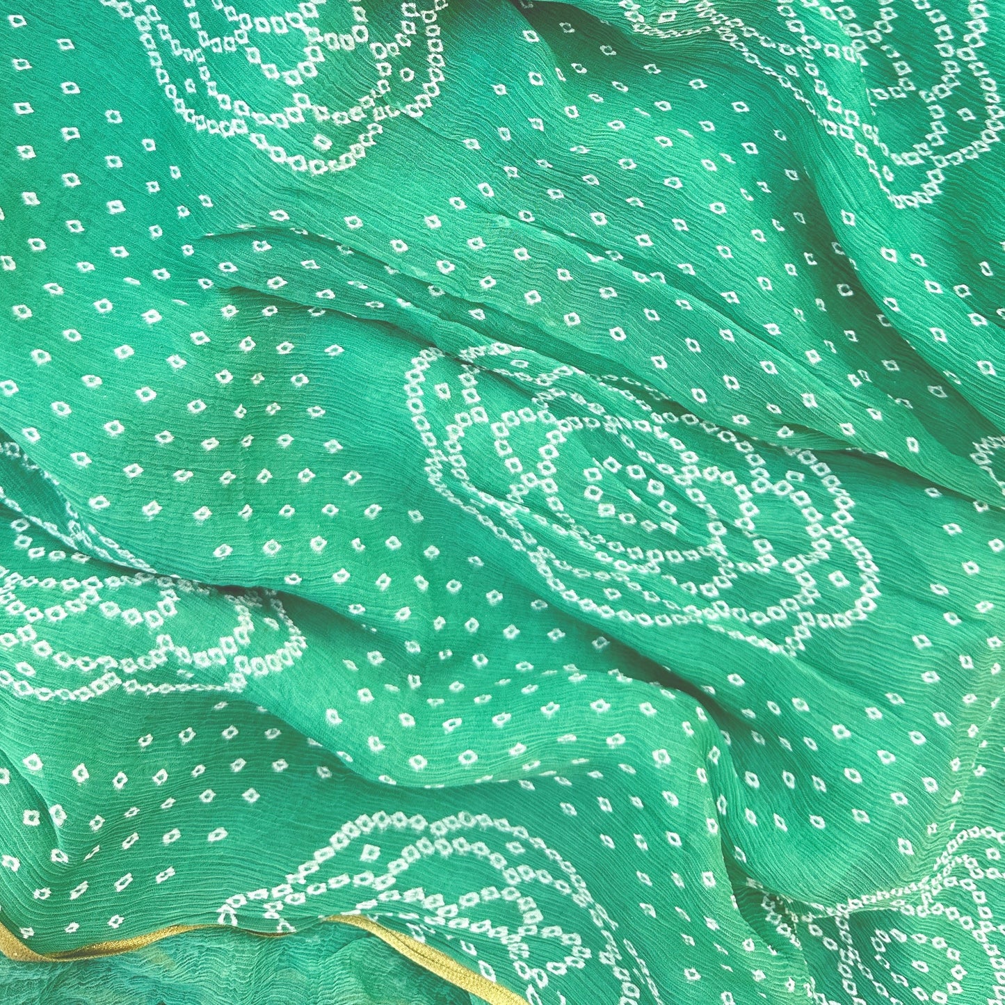 Green chiffon bandhej saree