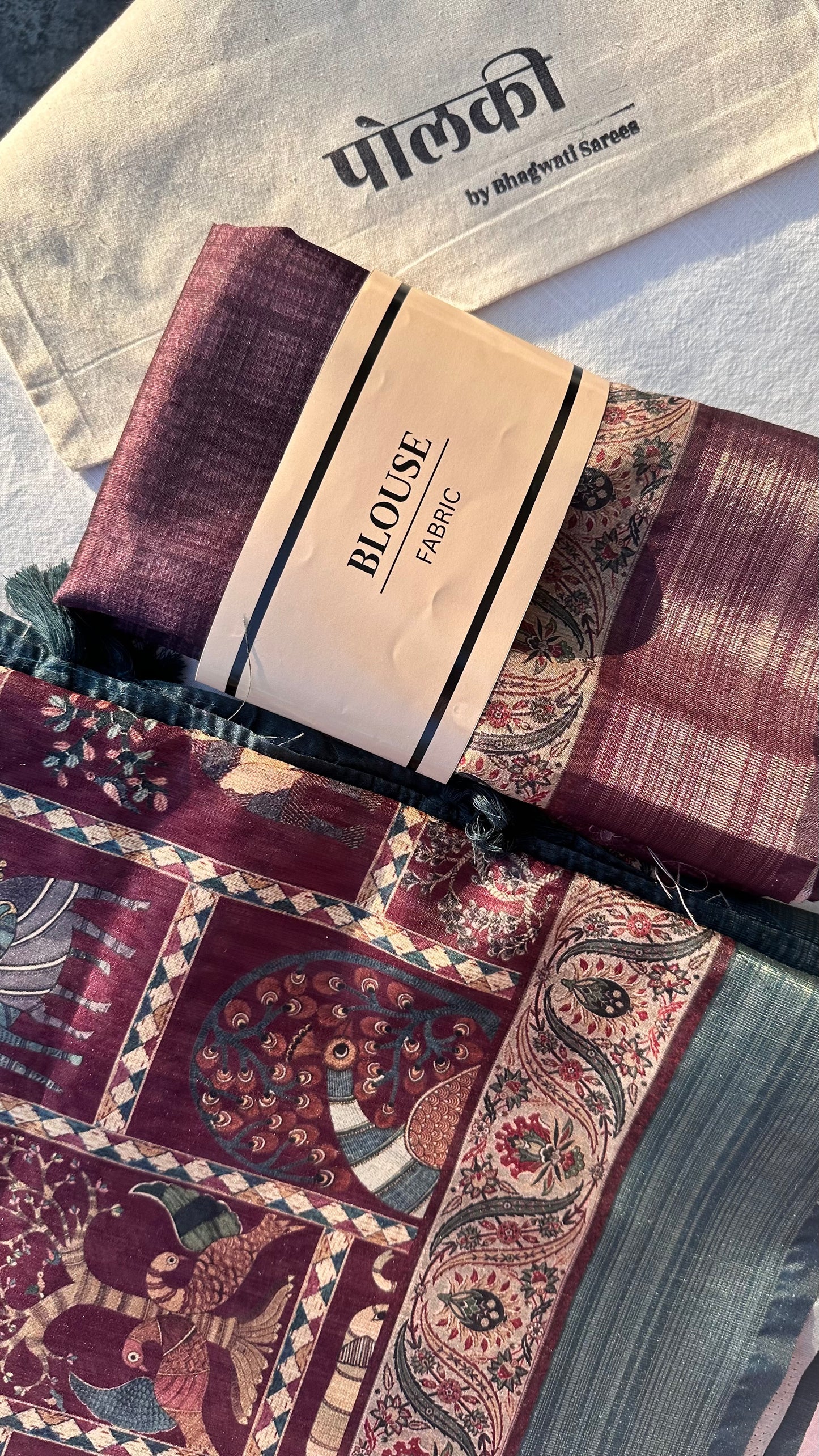 Deep wine printed cotton saree for summers with Zari border