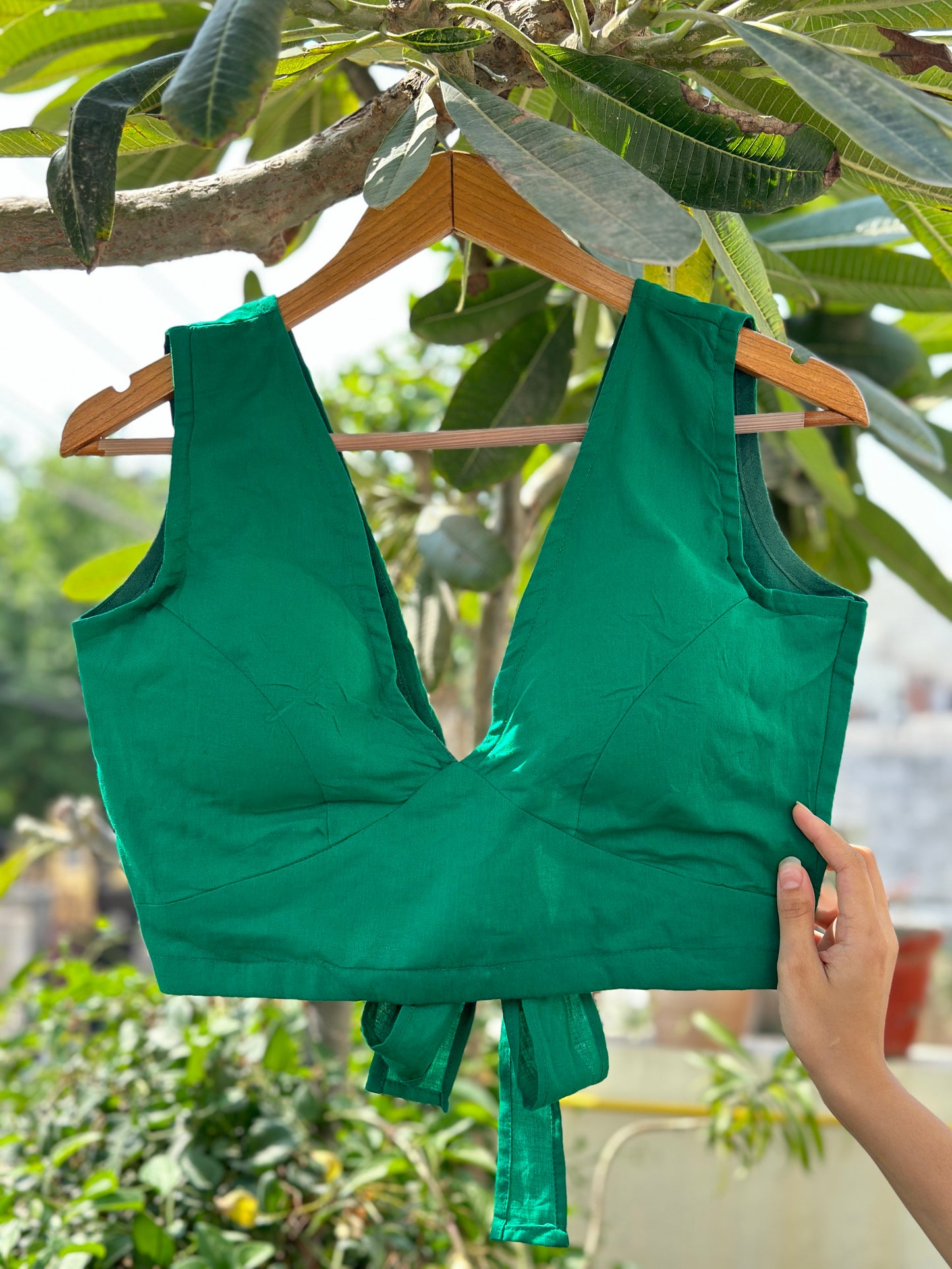 Panna Ki Chadar Green Cotton Blouse