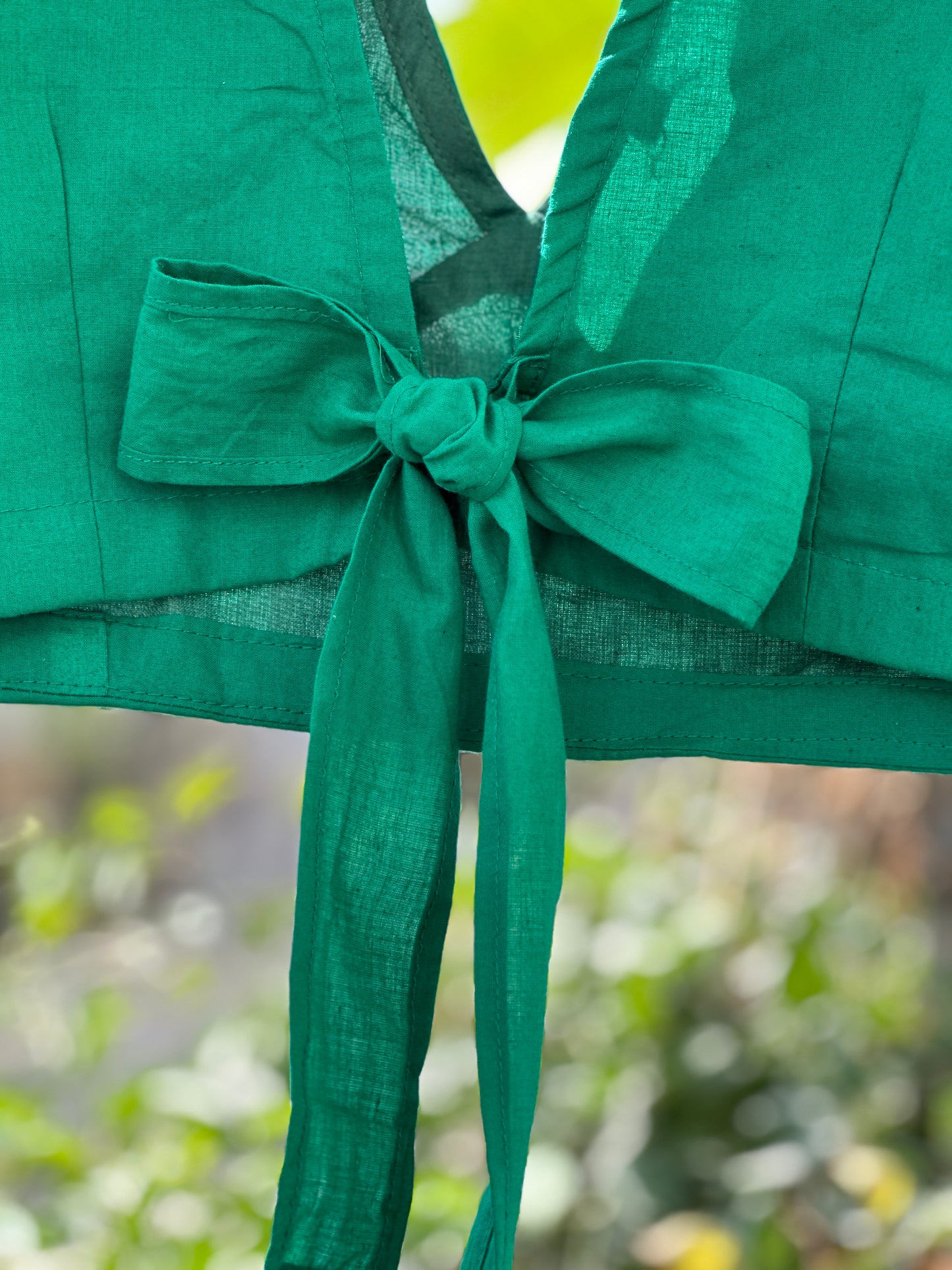 Panna Ki Chadar Green Cotton Blouse