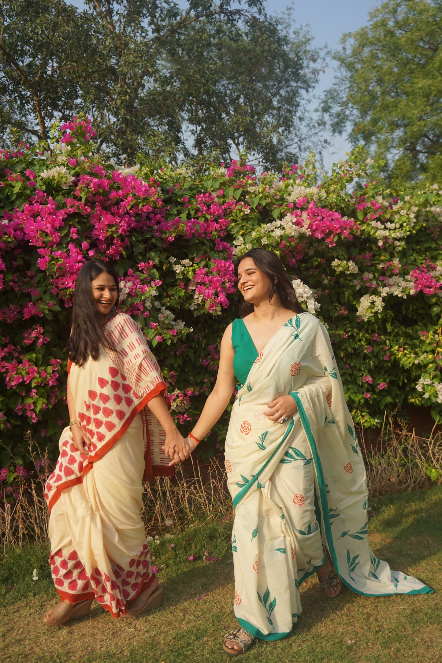 Premium red mul cotton saree