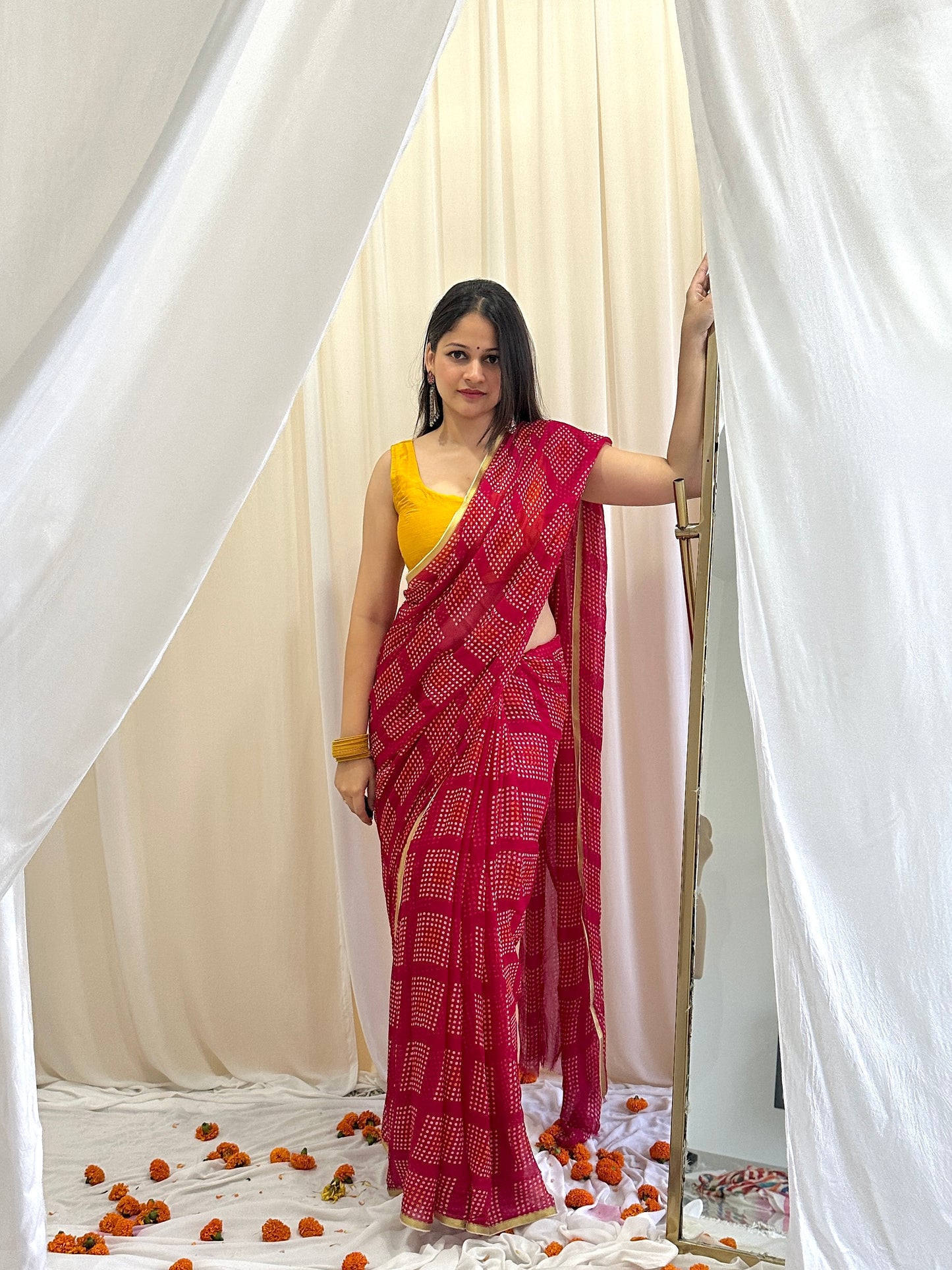 Unique bandhej sarees for wedding