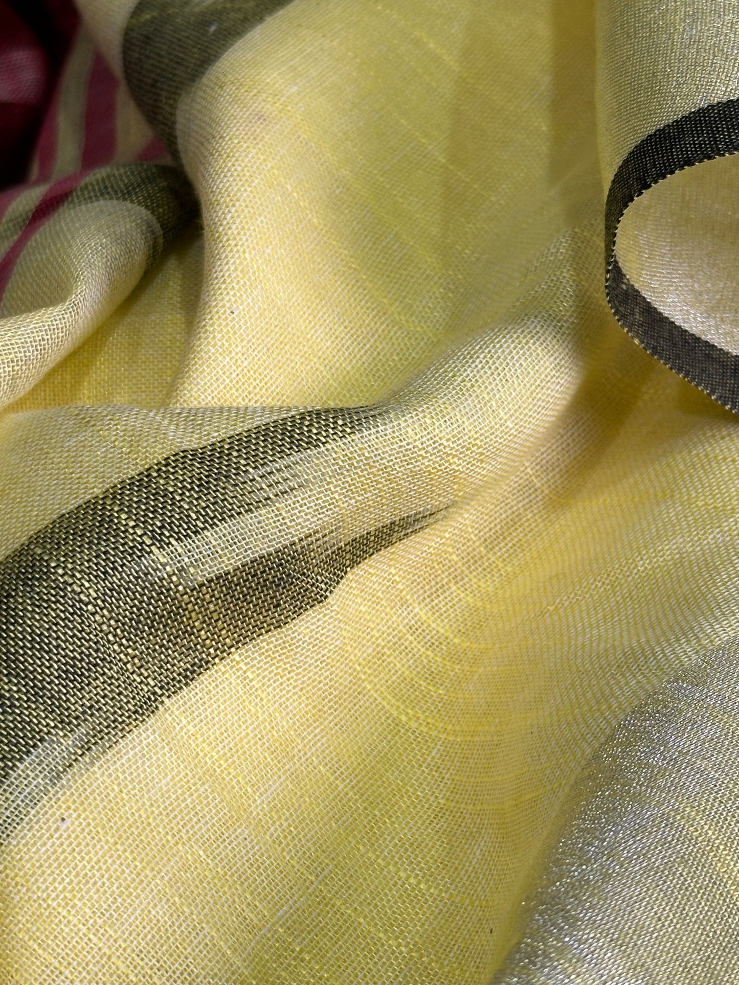 Yellow bhagalpuri cotton saree