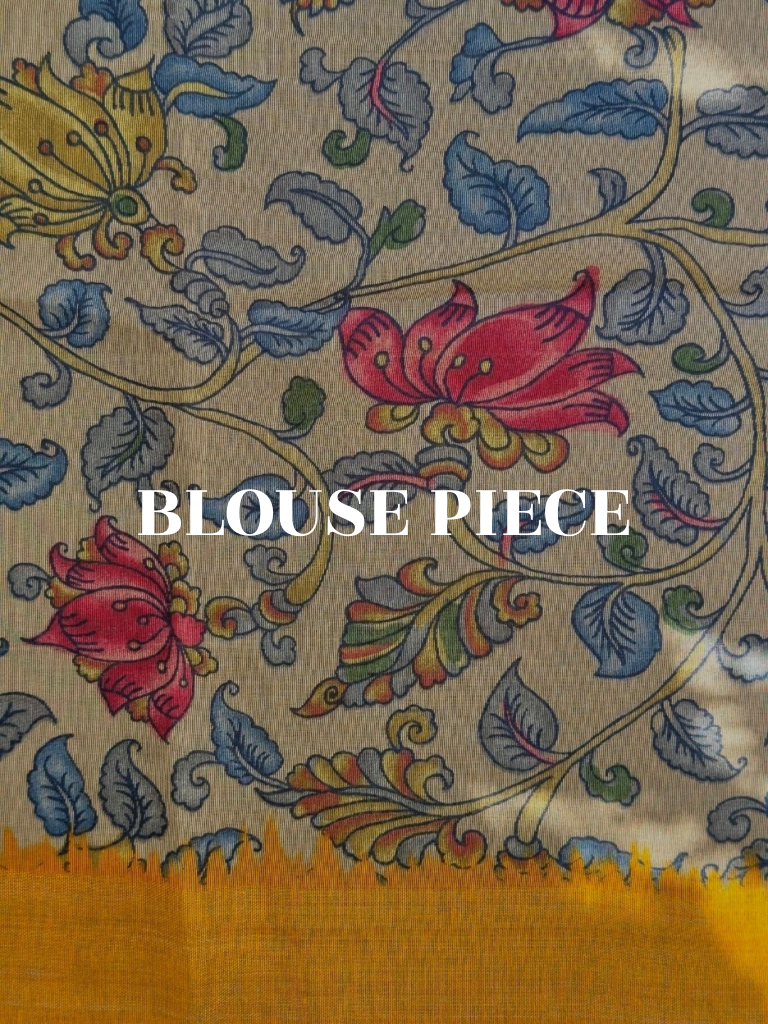 Yellow printed blouse designs