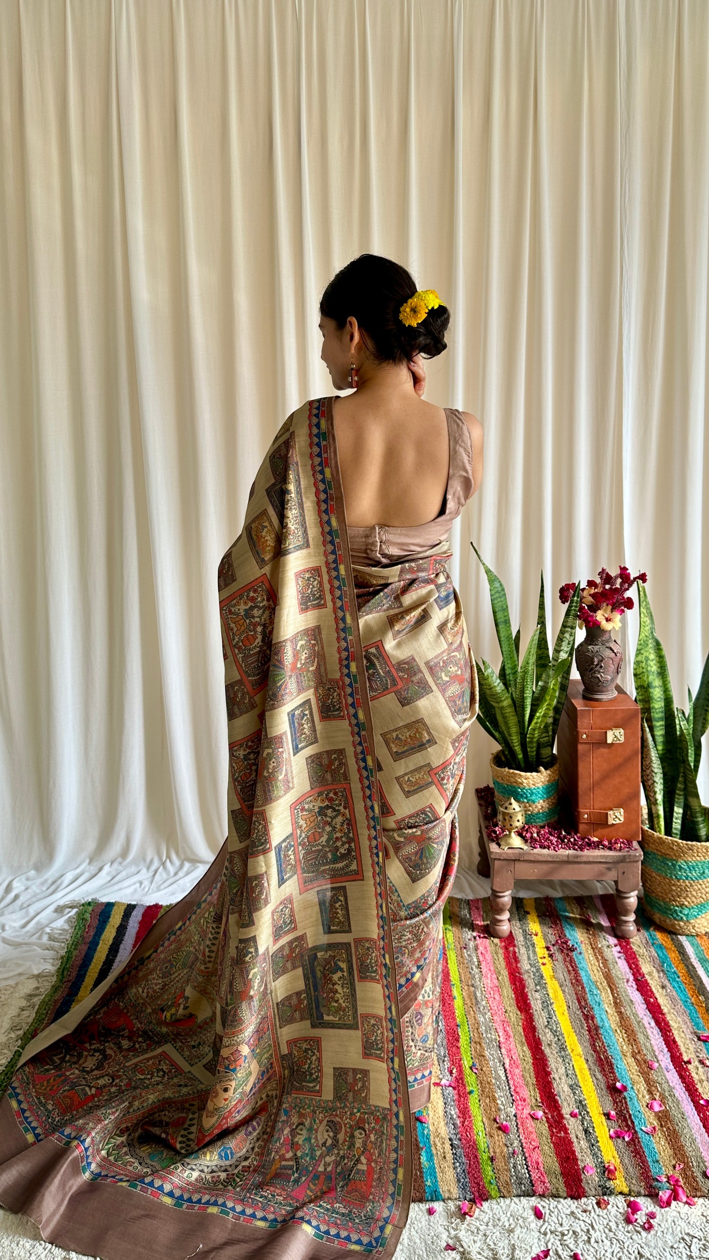 Affordable madhubani print saree