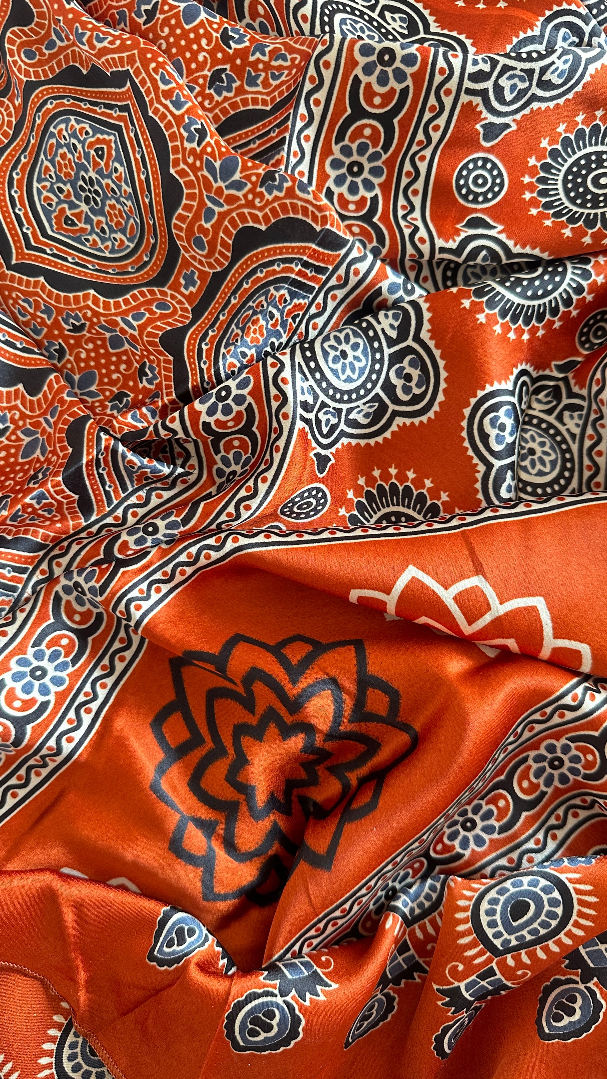 Ajrakh modal silk fabric