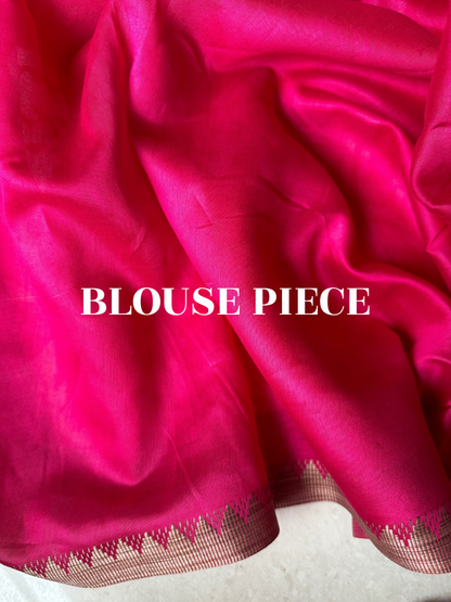 pink batik handwork saree