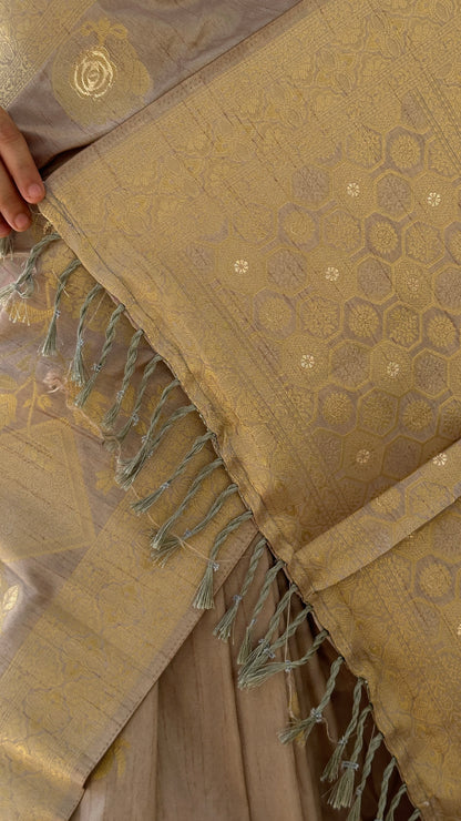 Beige saree for weddings 