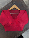 Berry Bliss Red V-Neck Blouse