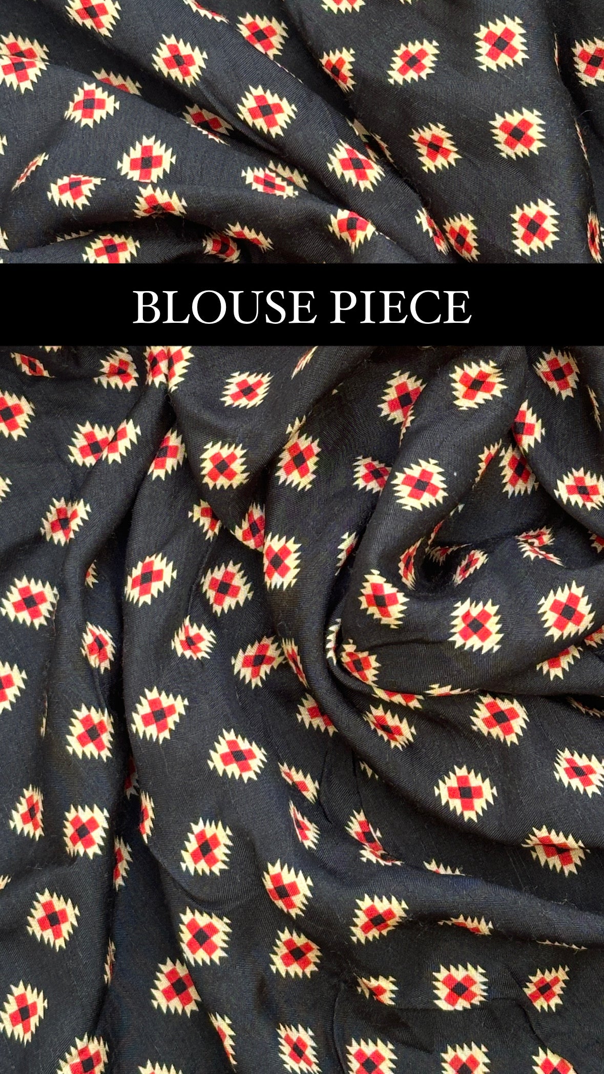 Black ajrakh print blouse