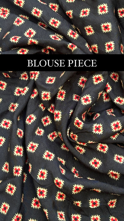 Black ajrakh print blouse