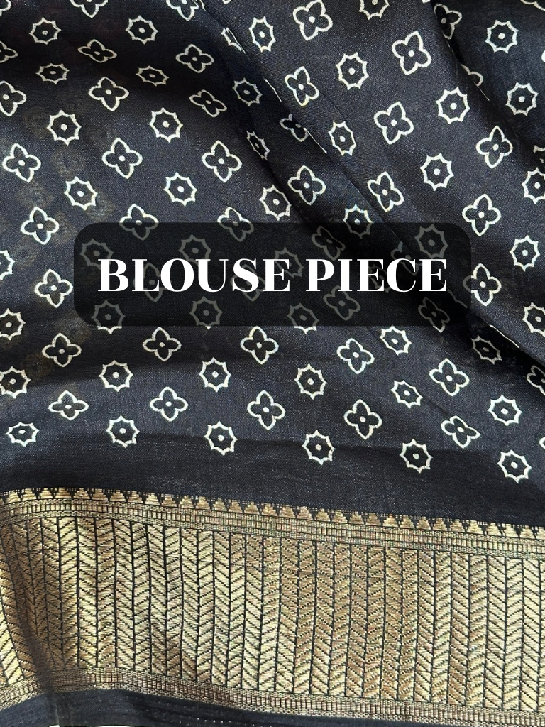 Black bandhej printed blouse
