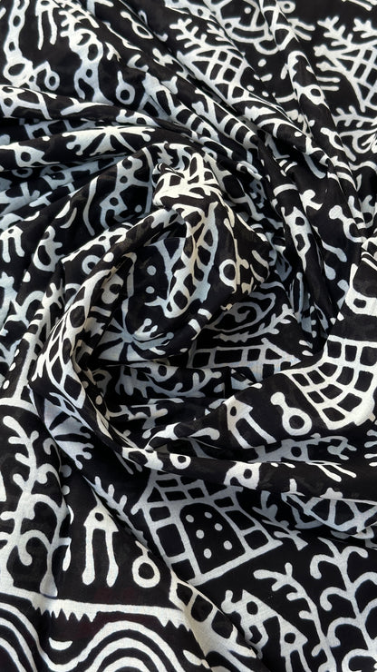 Black boho chic saree 