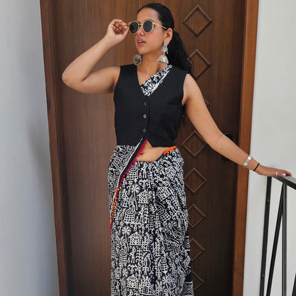 Black regular wear saree 