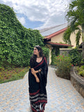 Black saree with border
