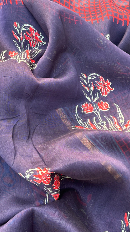 Blockprinted saree