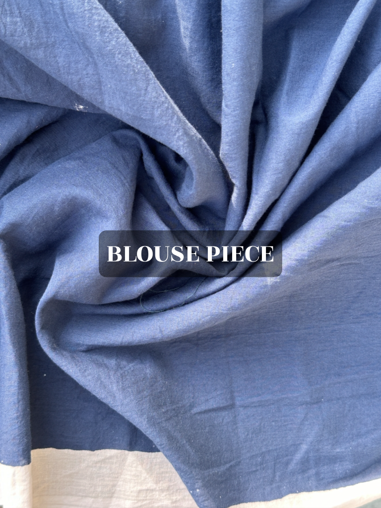 Blue saree blouse plain