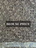 Brown block printed saree