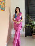 Buy pink Dabu print saree online