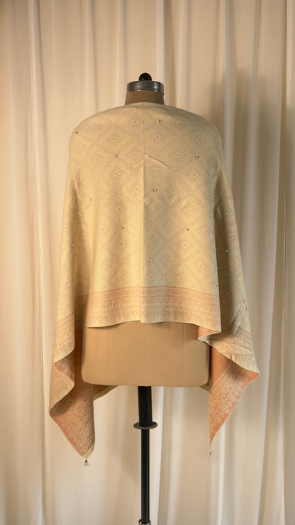 Cream double sided shawl