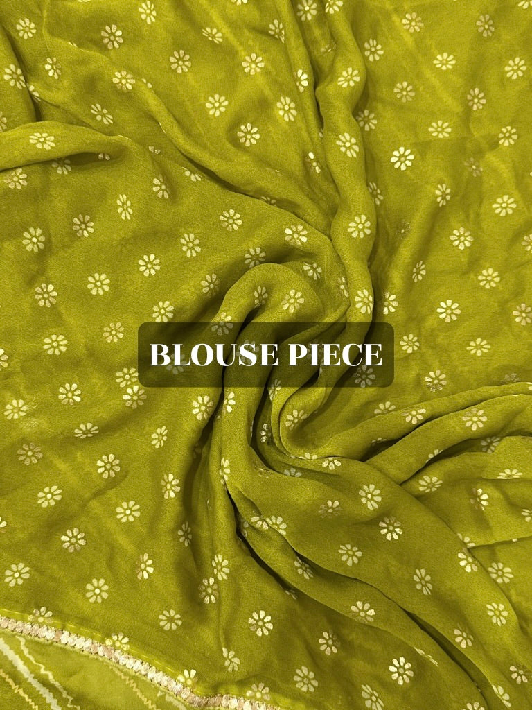 Floral lemon yellow saree 