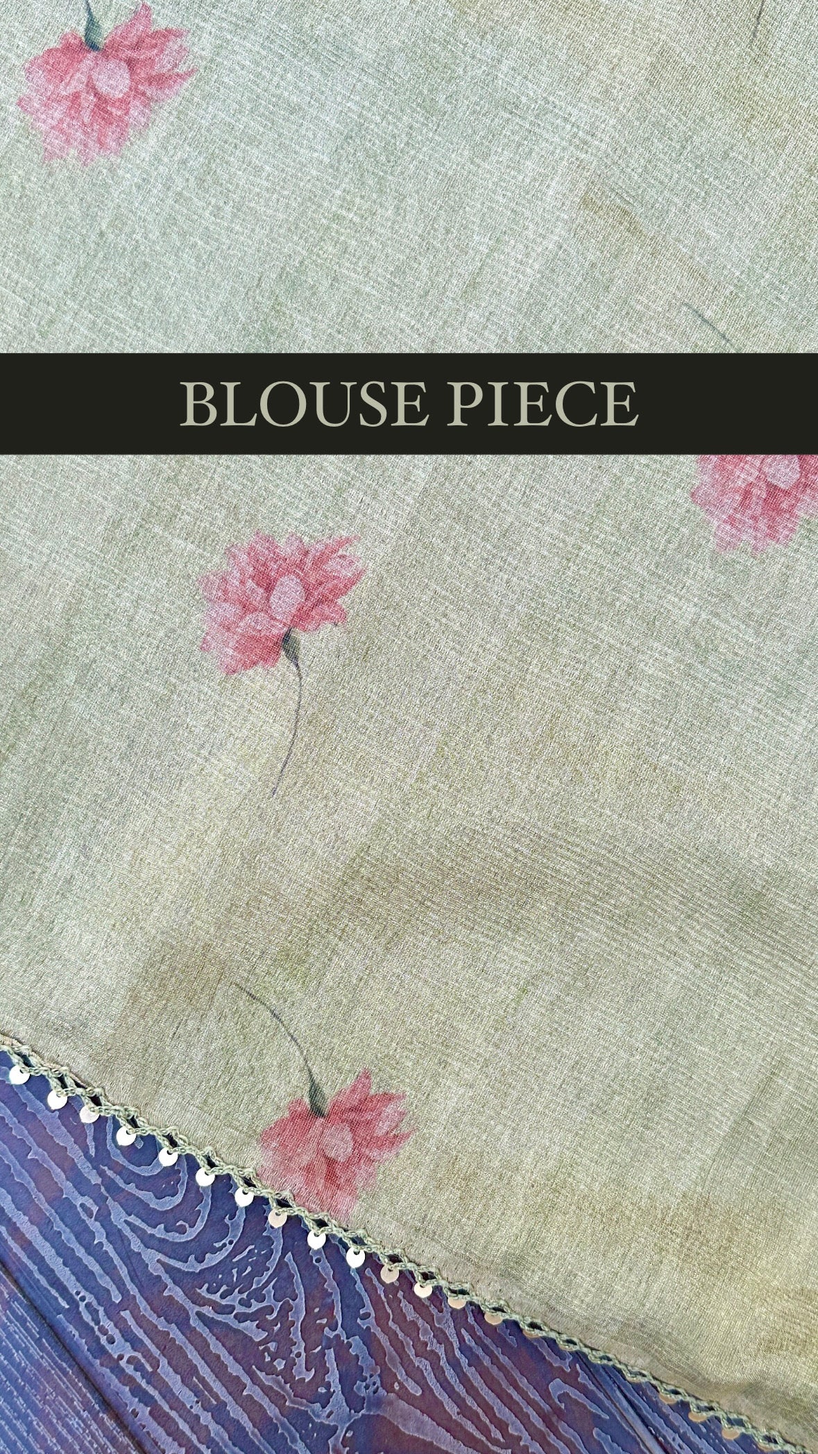 Floral print pastel saree