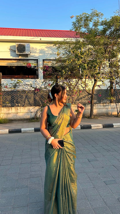 Golden hour saree look 