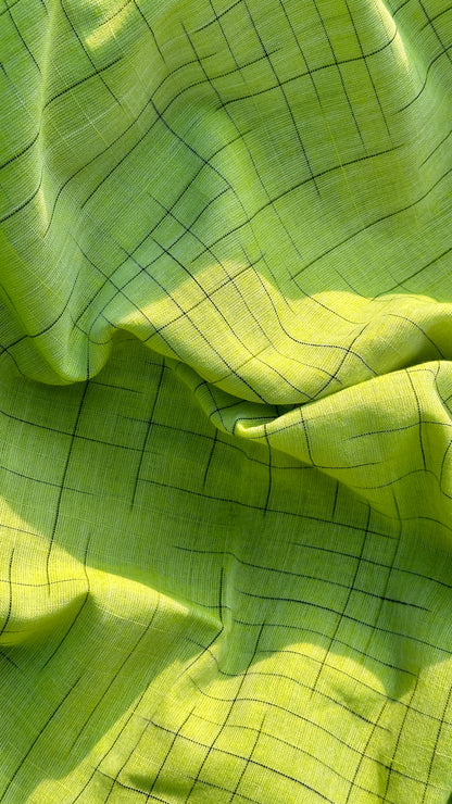 Green check saree