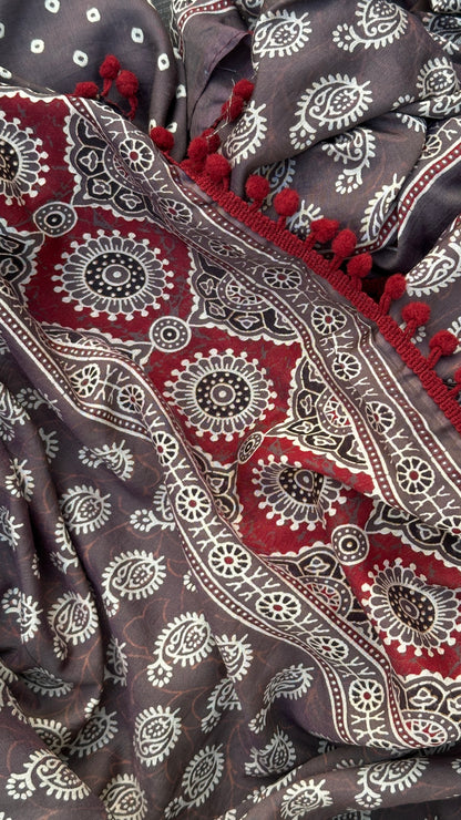 Hand block printed sarees 