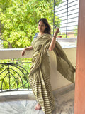 Handloom-style green striped saree online in India