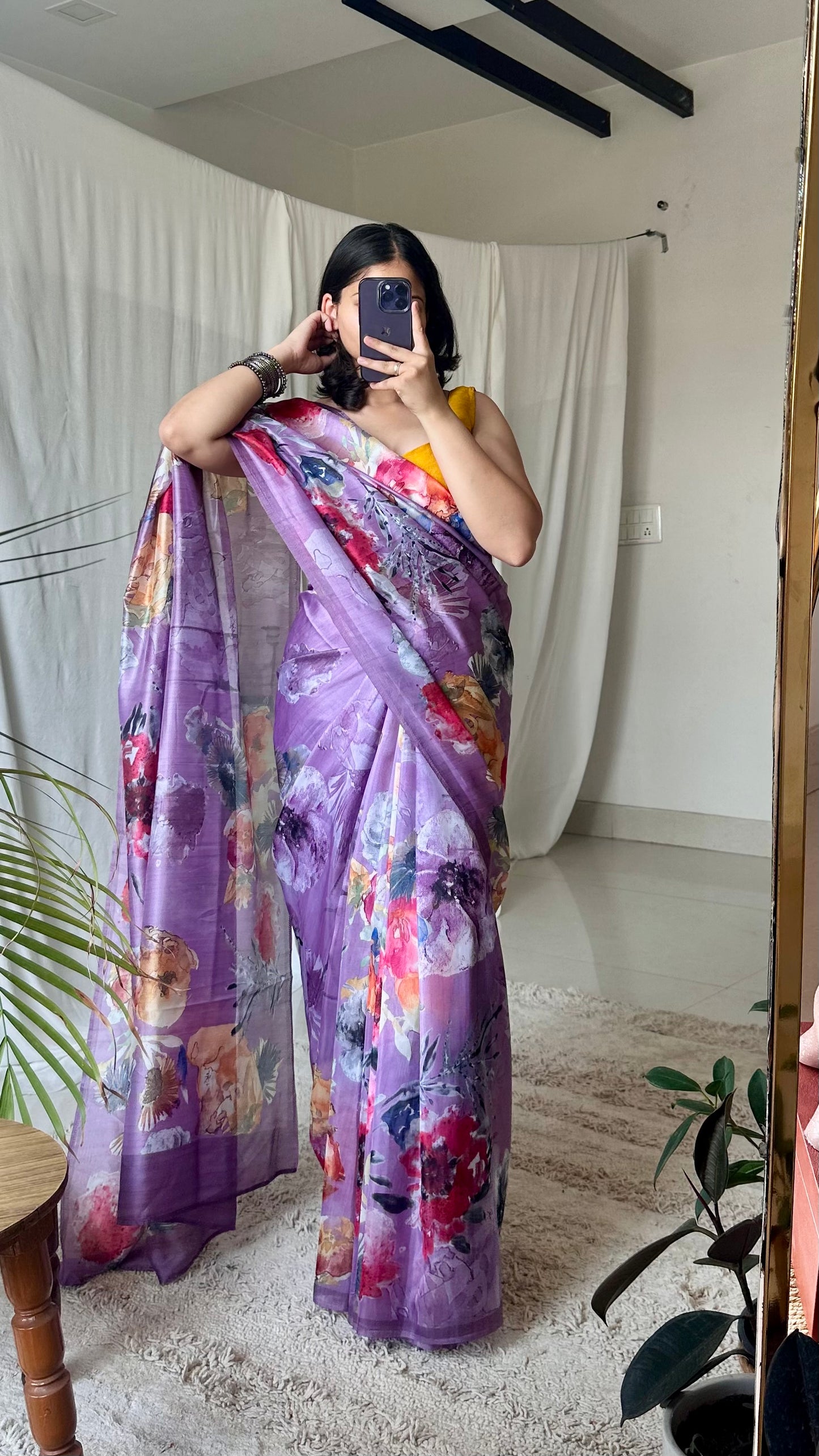 lavender light purple saree