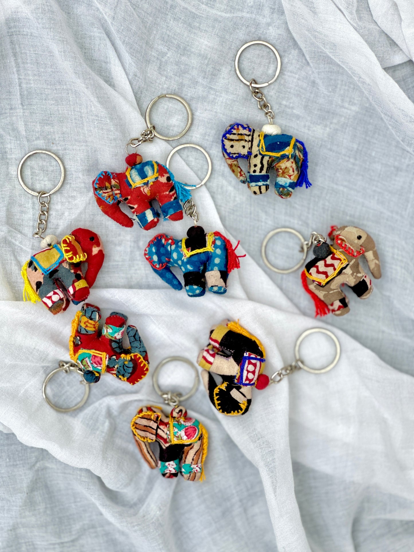 Handmade elephant keychains