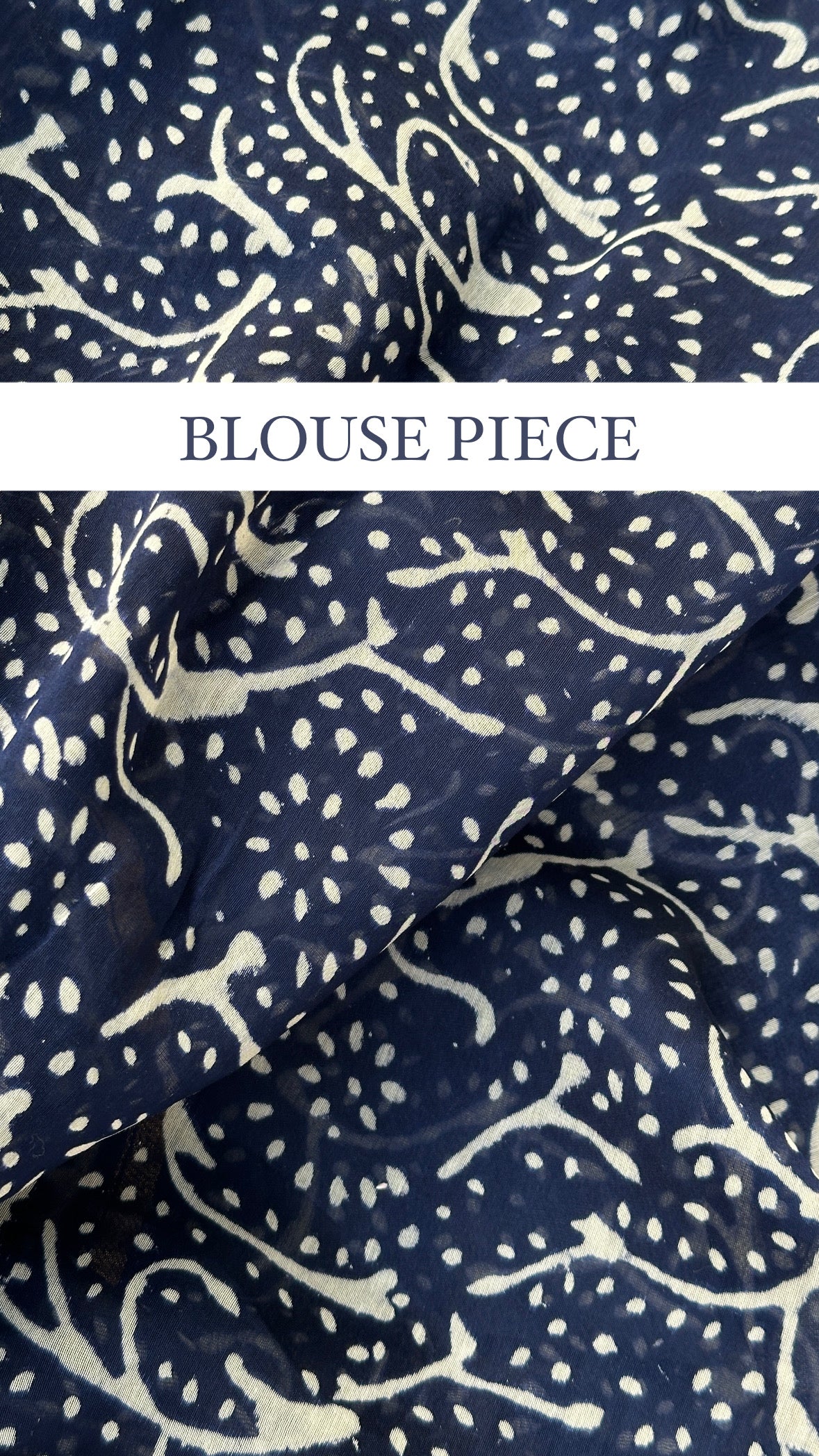 Indigo blockprint saree