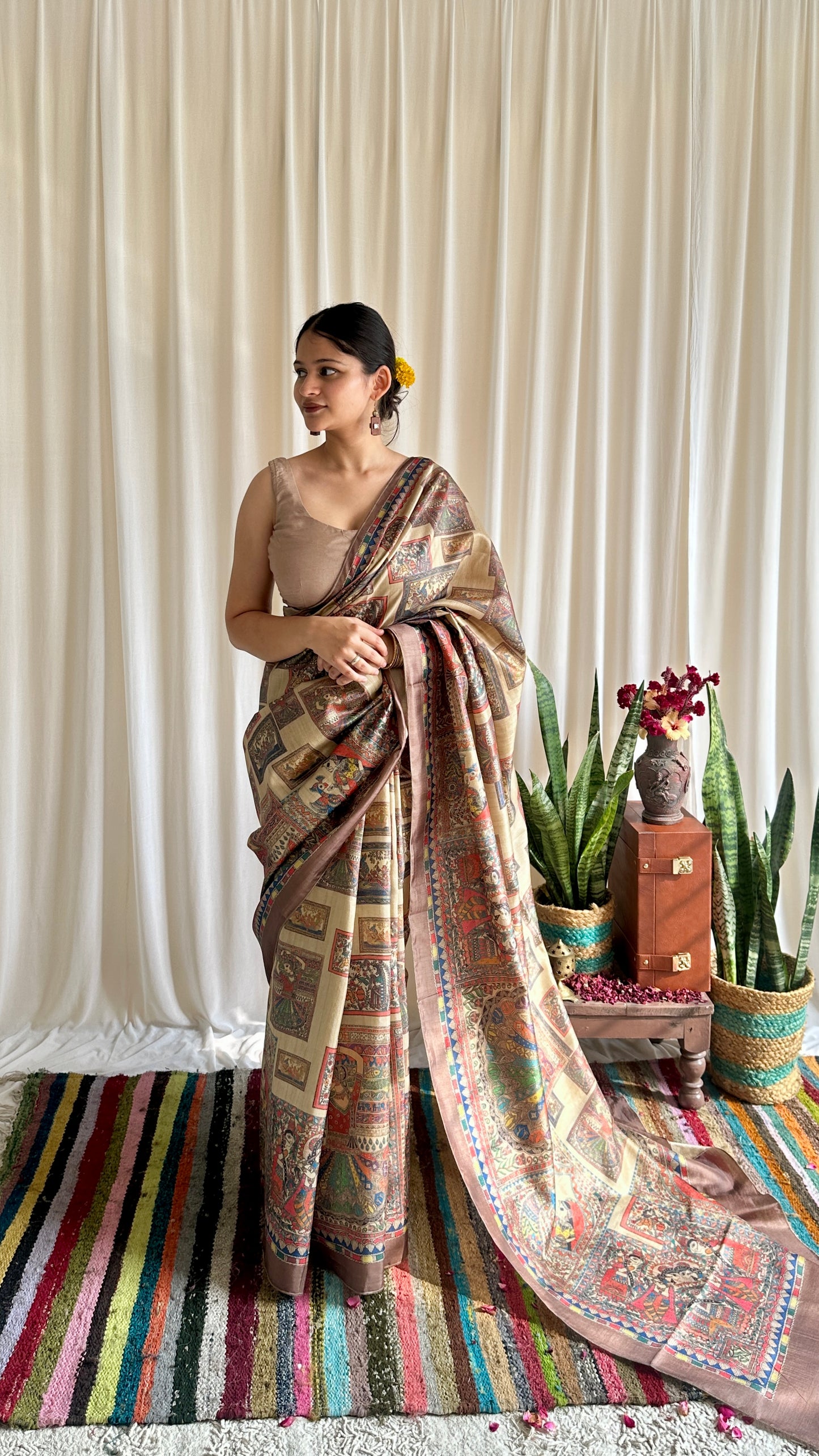 Madhubani print saree designs 