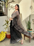 Mitti Magic Grey Black Saree