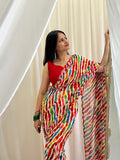 Multi colour bandhani saree