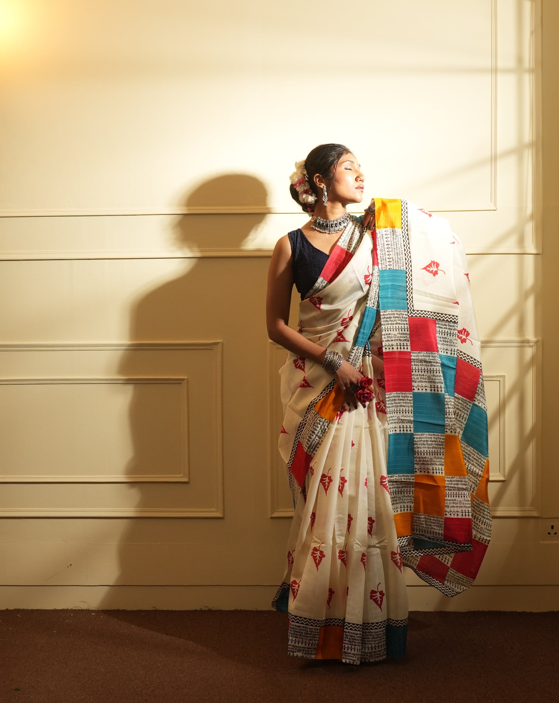 Multicolour everyday wear saree