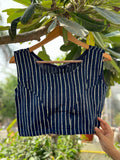 NeeliLeherein Blouse Navy Blue Striped Sleeveless