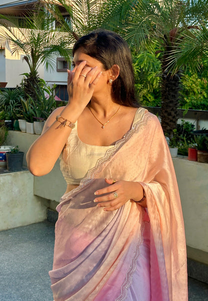 Pink saree look