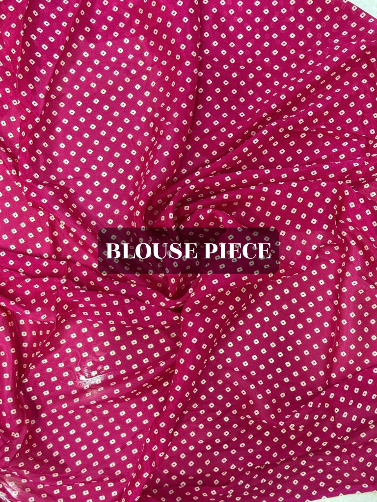 Pink fabric with white pattern
