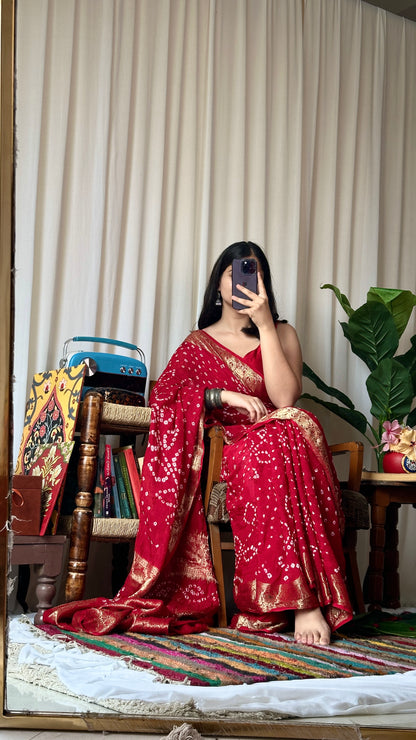 Pure bandhej saree