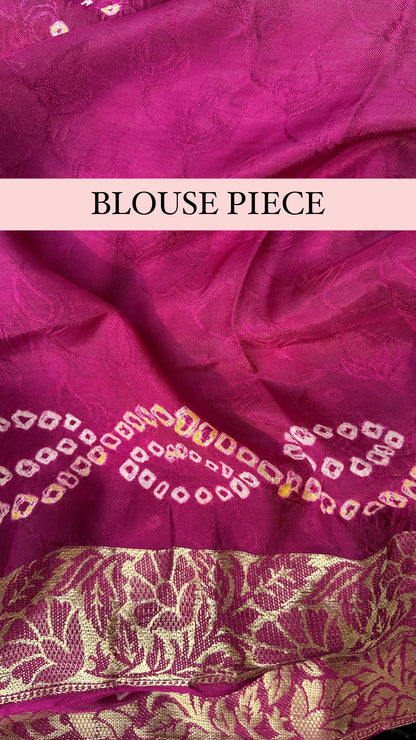 Purple bandhej saree blouse designs