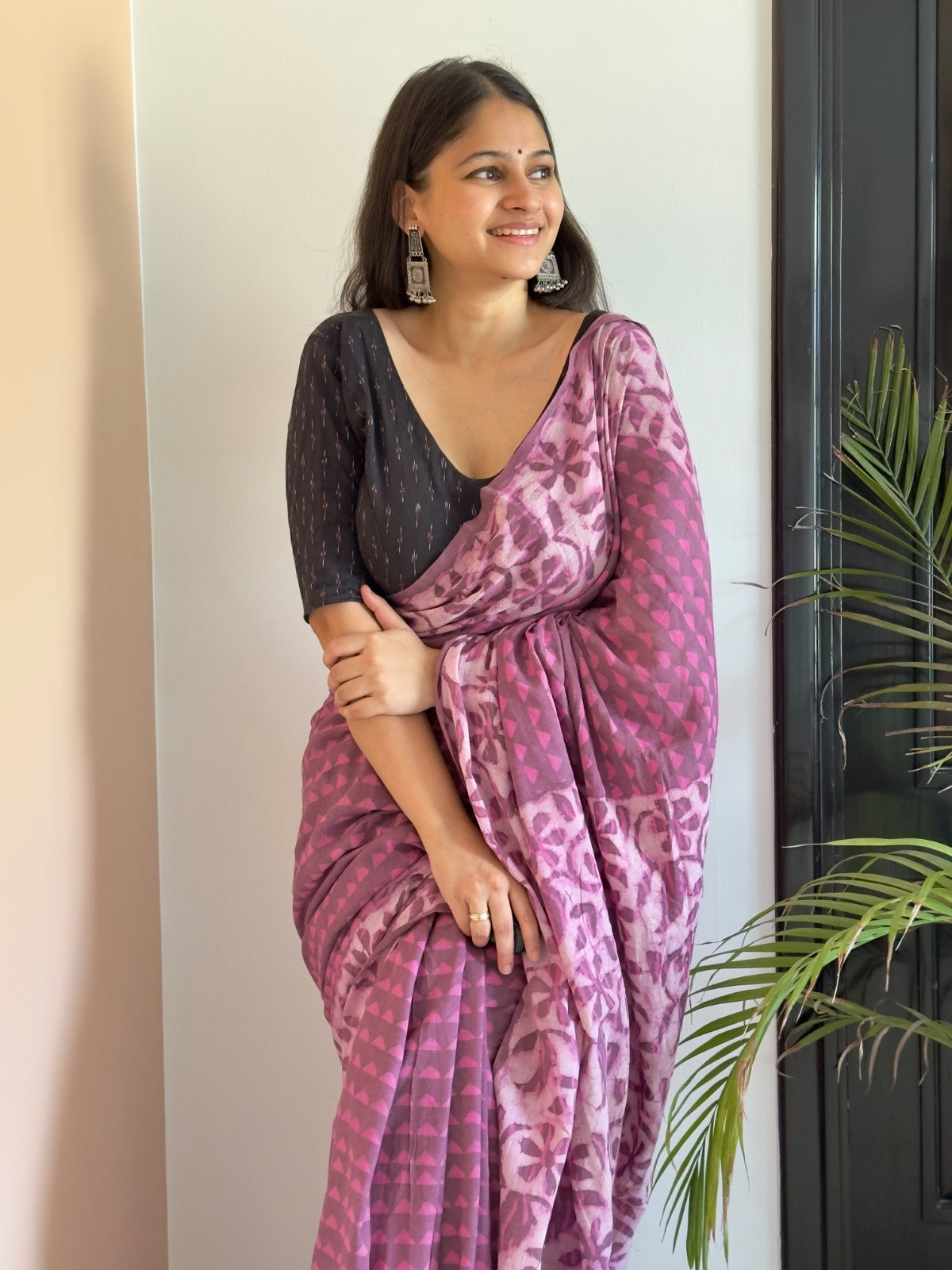 Purple saree for office